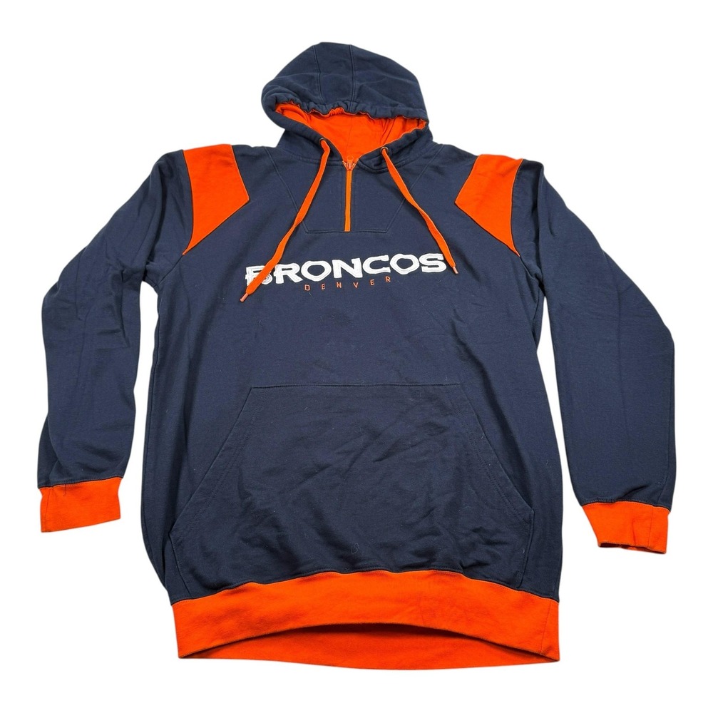 Denver Broncos Football Sweatshirt Mens XL Blue NFL Team Apparel Hoodie